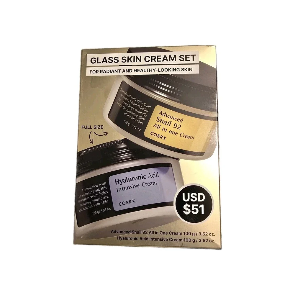 COSRX Glass Skin Full Size Cream Set - Snail 92 & Hyaluronic Acid NEW SEALED